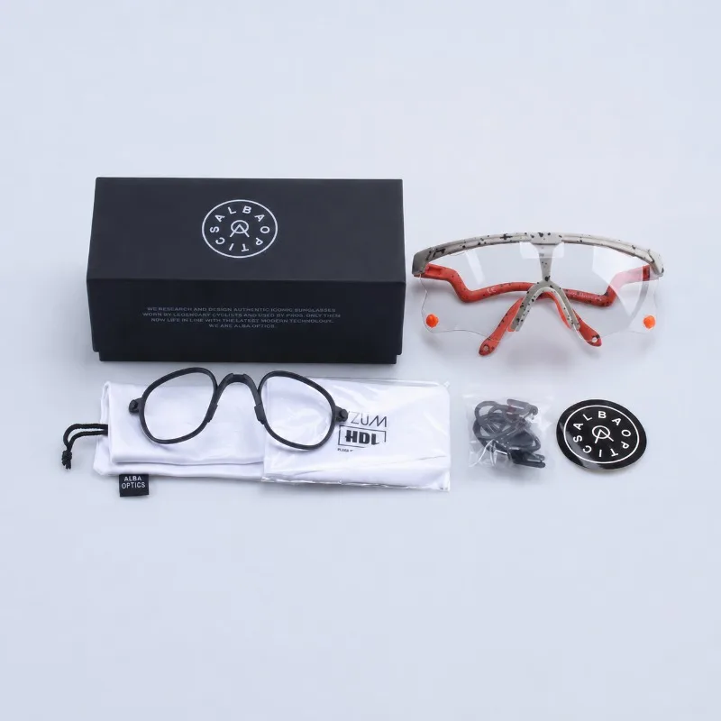 Photochromic Cycling Sunglasses 4 Interchangeable Lenses TR90 Half Rim Prescription Insert Compatible for Road Bike MTB Running