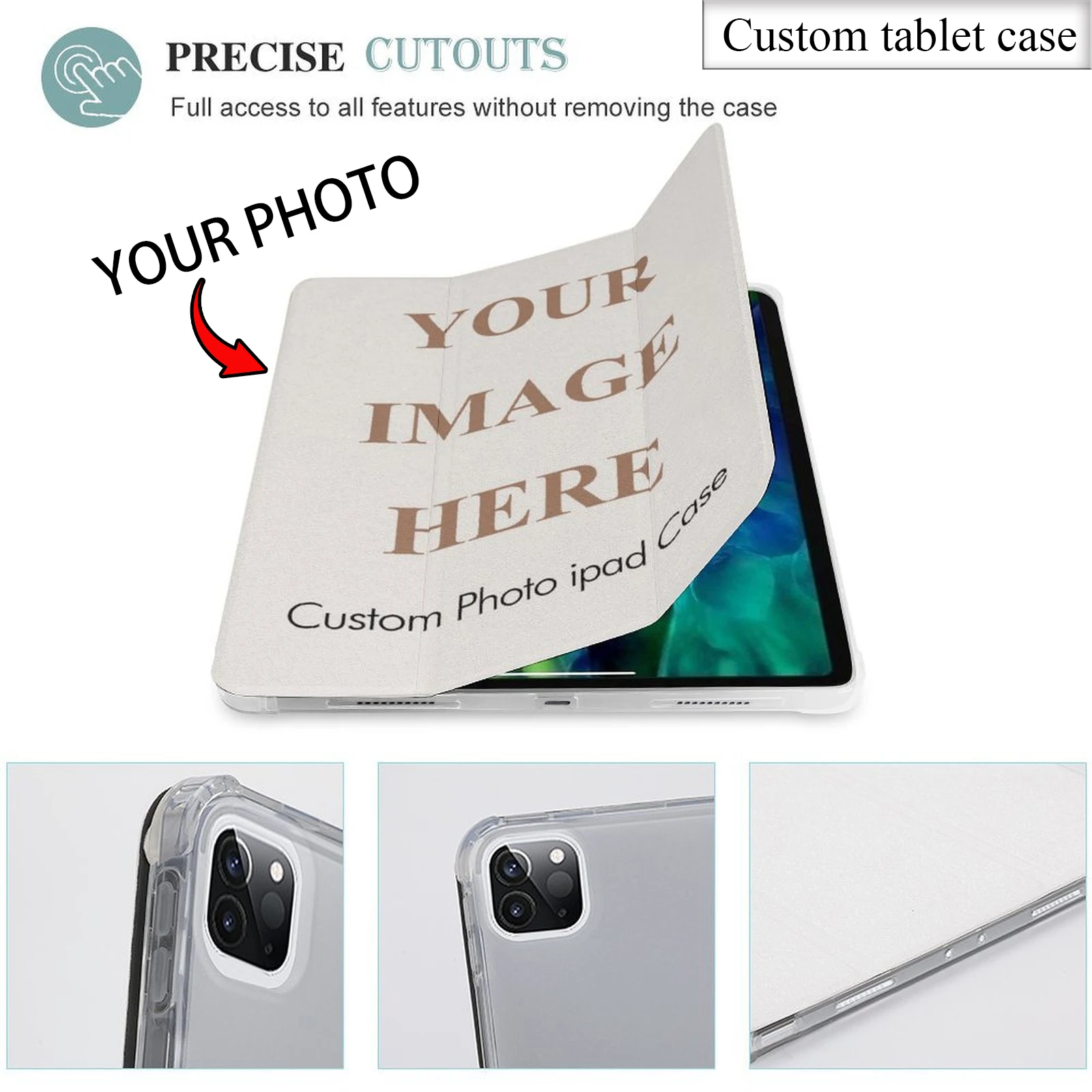 Custom protective case Personalized photo case iPad auto wake sleep case Gift for friends or lovers