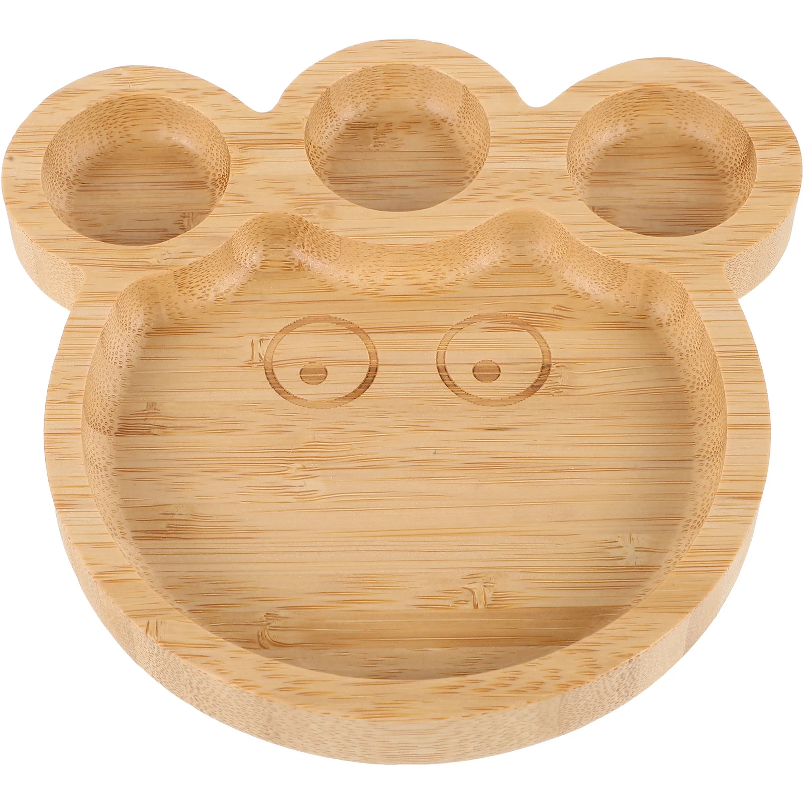 

Baby Bamboo Suction Bowl and Divided Plate Set Octopus Shaped Anti-Slip Feeding Tray for Toddlers Easy Clean Wood