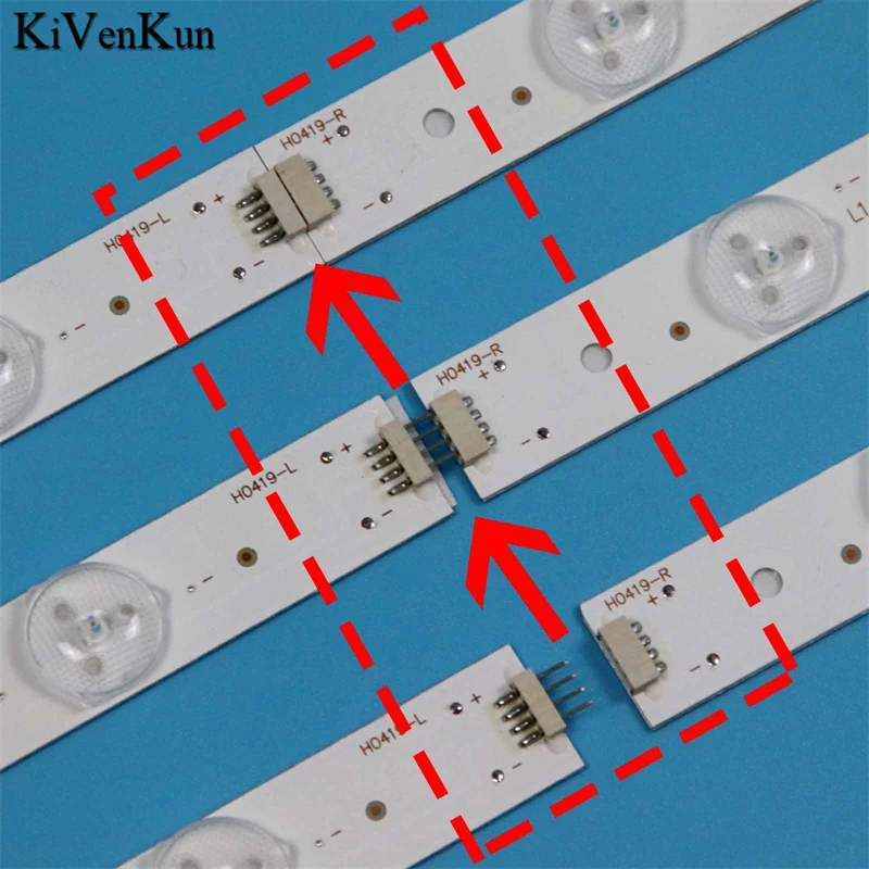 10Pcs TV LED Array Bar LB-C490F13-E2-L-G1 Backlight Strip LB49002 V0 V1 Lanes Bands SVJ490A06_Rev03_6LED_L/R Rulers Taśmy Deski