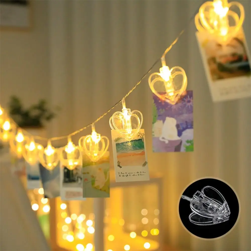 3m Photo Clips Fairy Lights Stars Bright Card Clip String Lights Battery Powered Plastic LED Photo Wall Decoration Lights