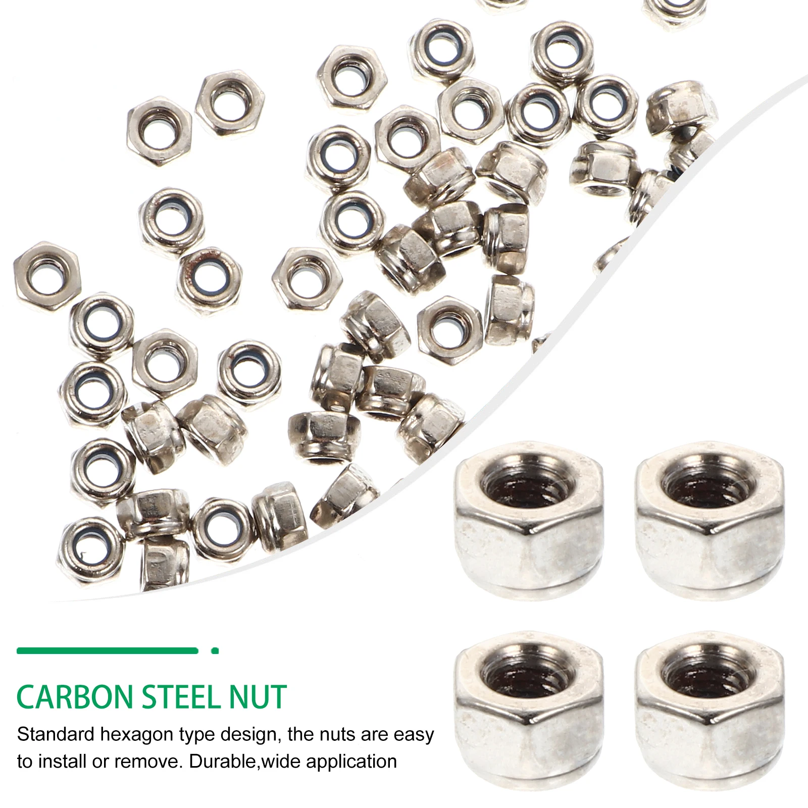 

100pcs Anti Slip Nut Lock Carbon Steel Flange Nuts Assortment Kit Fastening Machinery Electric Appliance Automobile Sports