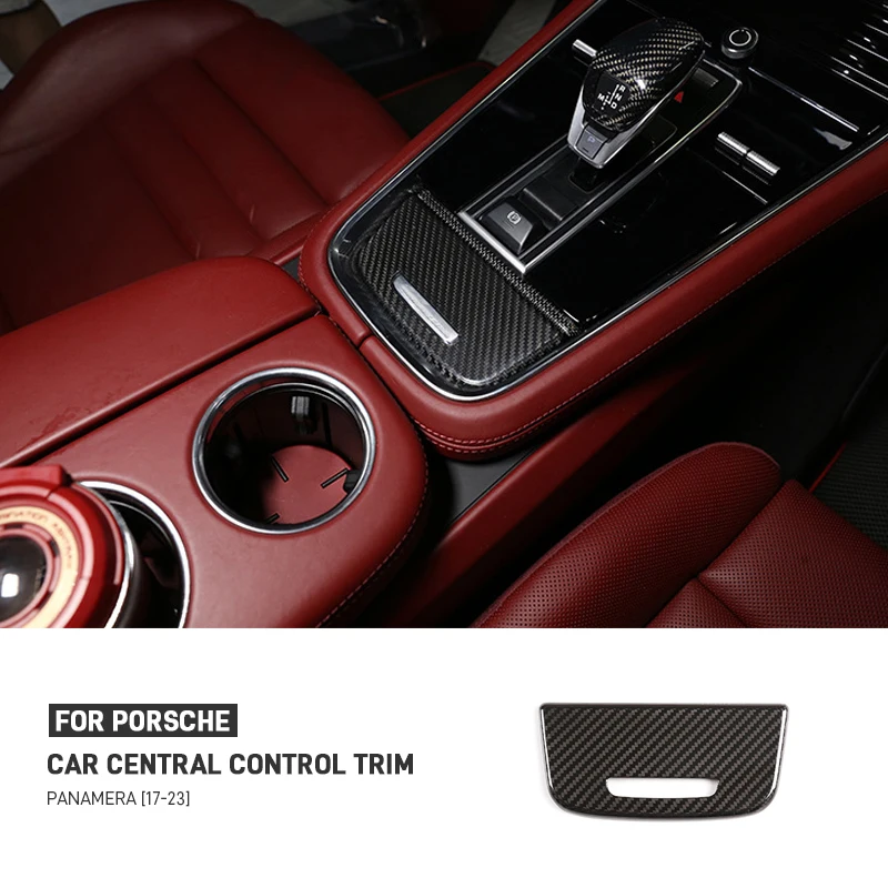 

Car Carbon Fiber Central Control Storage Box Ashtray Panel Trim Cover Interior Accessories For Porsche Panamera 971 2017-2023