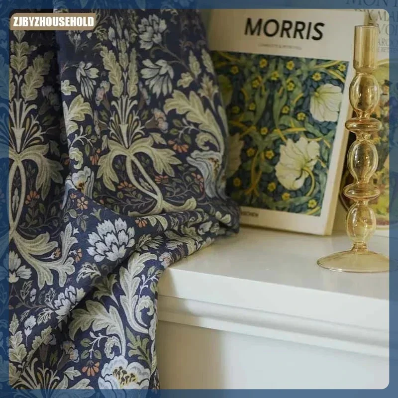 

Printing Pattern Natural Flower Curtain Sun Shading Window FabricThe Living Room Study Shading Curtain modern fabric thick