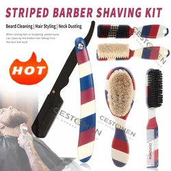 Cepillo de afeitar profesional para Barbero, herramientas de afeitado para la barba, depilación, plumero de cuello, pelo de caballo, salón de belleza, cara, bigote, nuevo