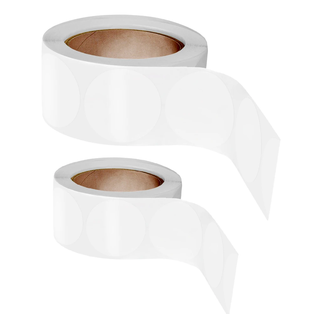 2pcs Transparent Sealed Labels Clear Round Sticker Adhesive Sealing 2 Rolls Retail Detachable Containers Gifts Boxes Crafts