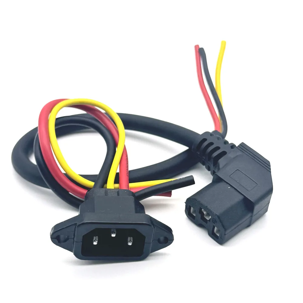 Battery Connector Plug Three Vertical Charging Socket elbow With Wires 10A Cable For 36V 48V Universal E-bike Scooter