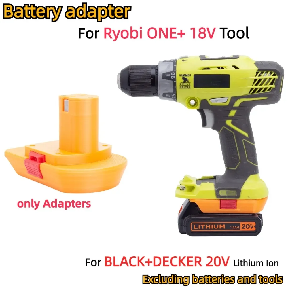 

Adapter/Converter for BLACK AND DECKER 20V MAX Li-ion Battery TO Ryobi ONE+ 18V Series Cordless Power Tools (Only Adapter)