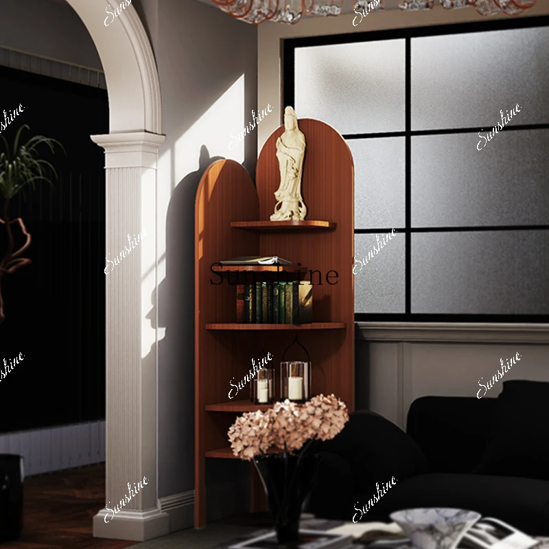 Small and large apartment simple solid wood screen rack triangular cabinet corner  FT