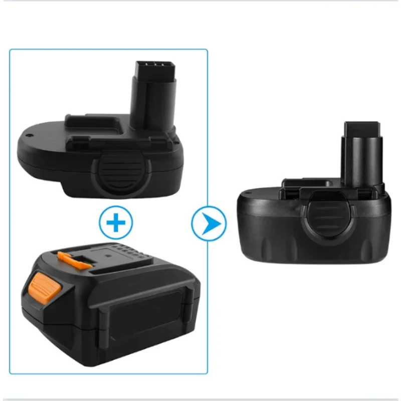 For Worx Adapter WA1820 18/20V Li-ion Battery to 18V NI Cordless Power Tool WA3127 WA3152 WG150 WG152 WG250 WG541 WG900 WG901