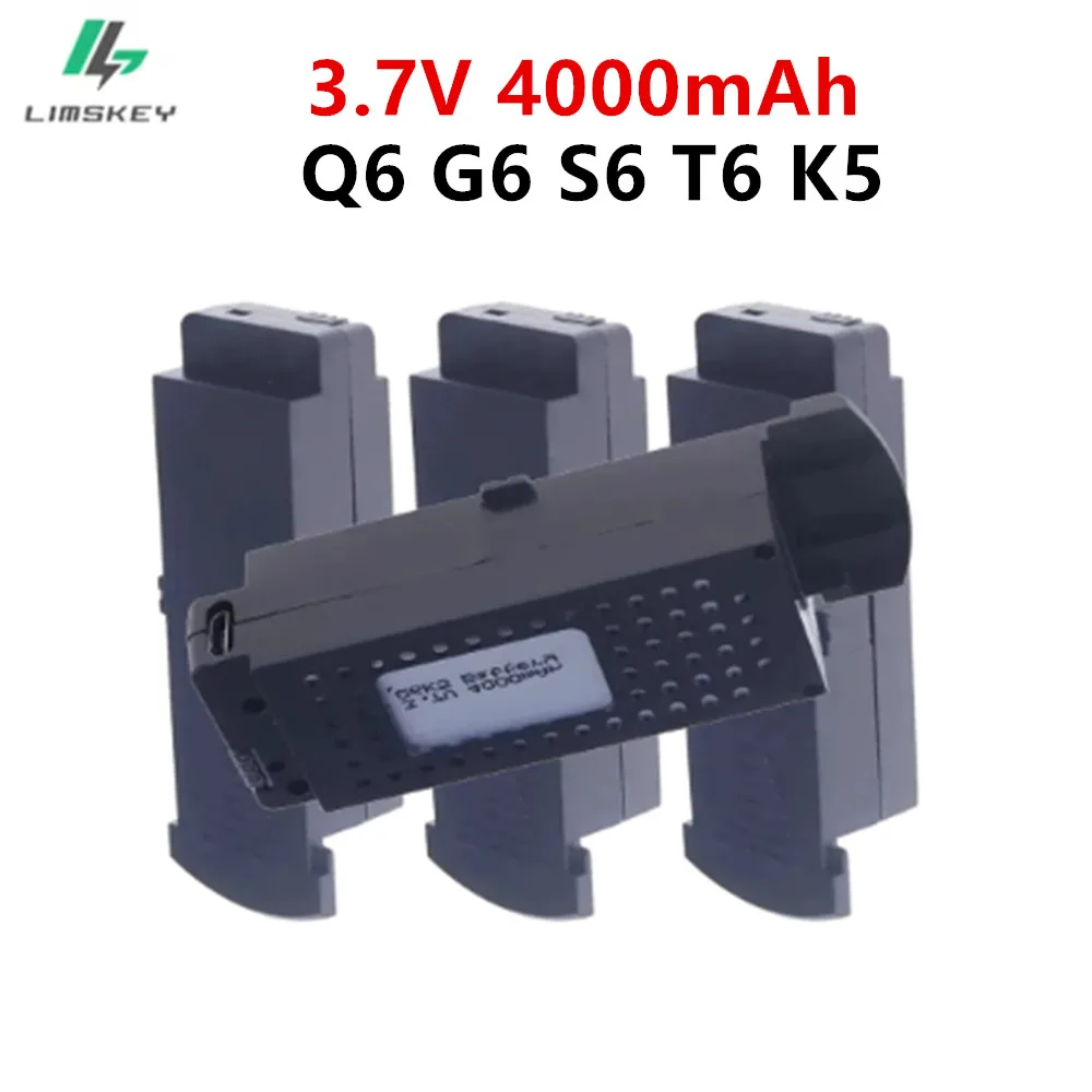 Q6 Drones Battery 3.7V 4000mAh for G6 S6 8K RC Quadcopter Spare Parts For G6 Pro Rechargeable 3.7V 1800mah Lipo Battery
