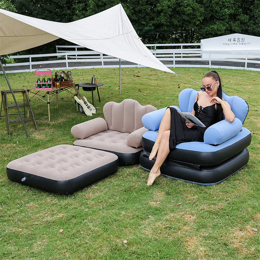 

Inflatable Sofa Outdoor Adult Lazy Sofa Multifunctional Five in One Inflatable Bed Convenient Beach Sofa Foldable Lounge Chair
