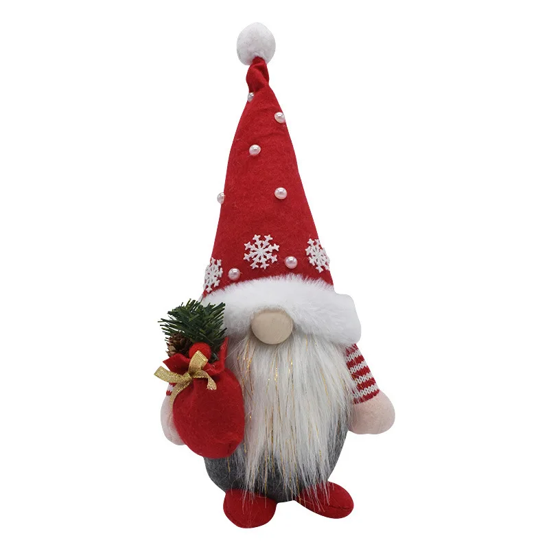 Nieuwe kerstversiering, gezichtsloze kerstpop, ornament, kerstman, woonkamer, raamdecoratie