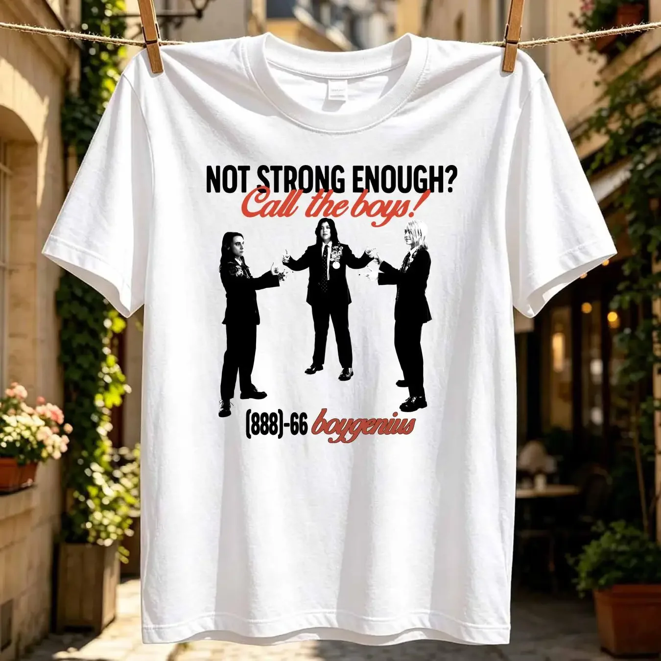 washed T Shirt Boygenius Not Strong Enough Call The Boys Retro Vintage 90s Fans Music long or short sleeves vintage Washed