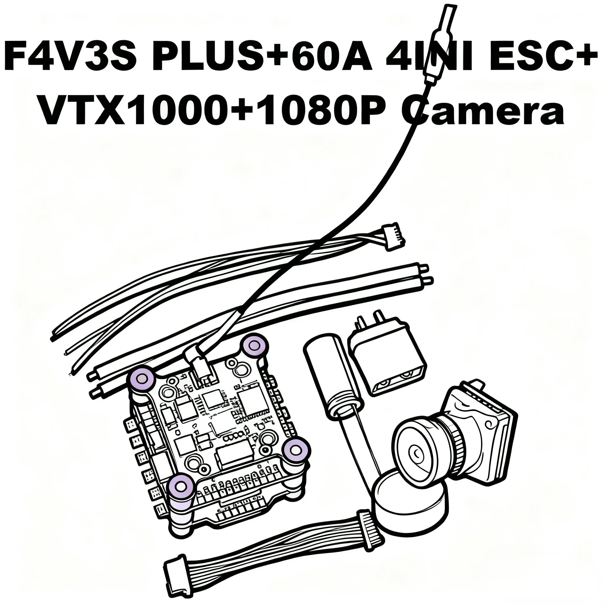 

HanNiu F4V3S/F4V3S PLUS+45A/60A 4IN1 ESC+VTX1000+1080P Камера INAV Betaflight Board Барометр OSD Квадрокоптер RC Дрон FPV Racing