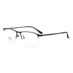 Pure Titanium Eyeglasses Men Optical Frame Half Rim Sports Style Spectacle 148mm Long Temple