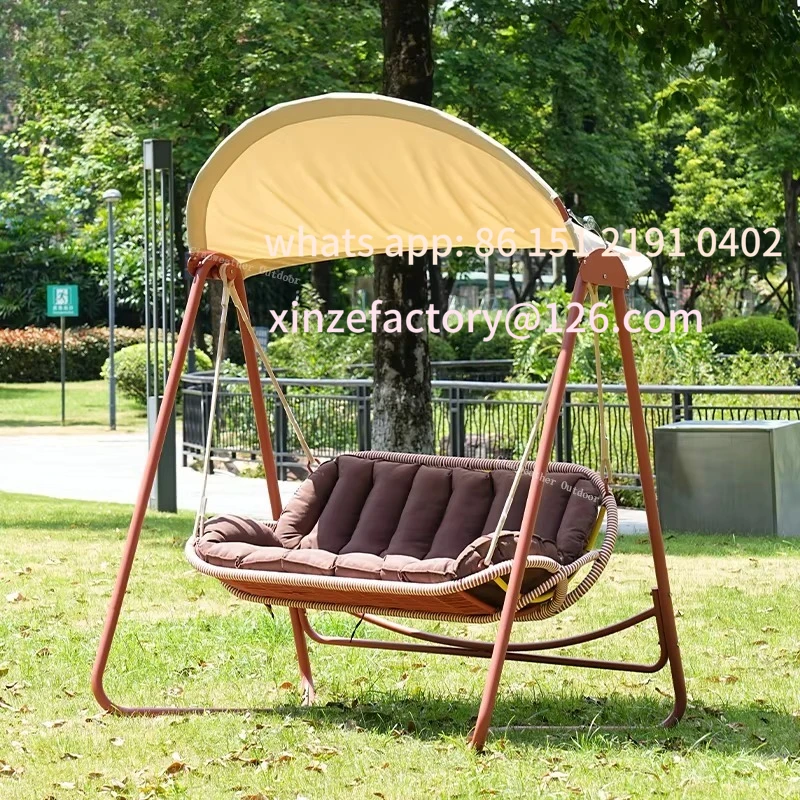 Customizable Deluxe 2-3 Seat Garden Swing Chair Patio Backyard Outdoor Swing Ceiling Seat Cover Universal Outdoor Furniture