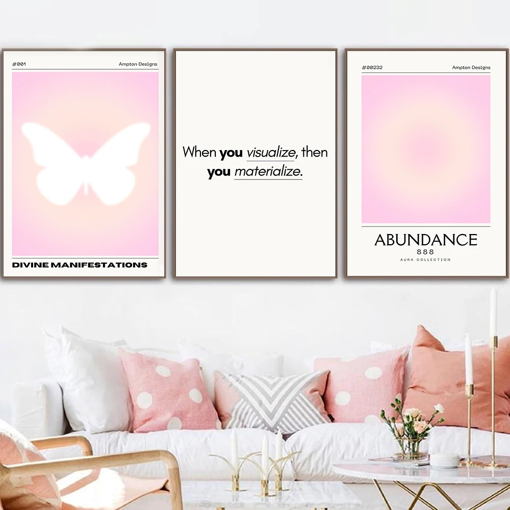 Divine Energy Trendy Gallery Wall Poster Spiritual Positive Manifesting Angel Energy Canavs Prints Ggradient Aura Art Pictures