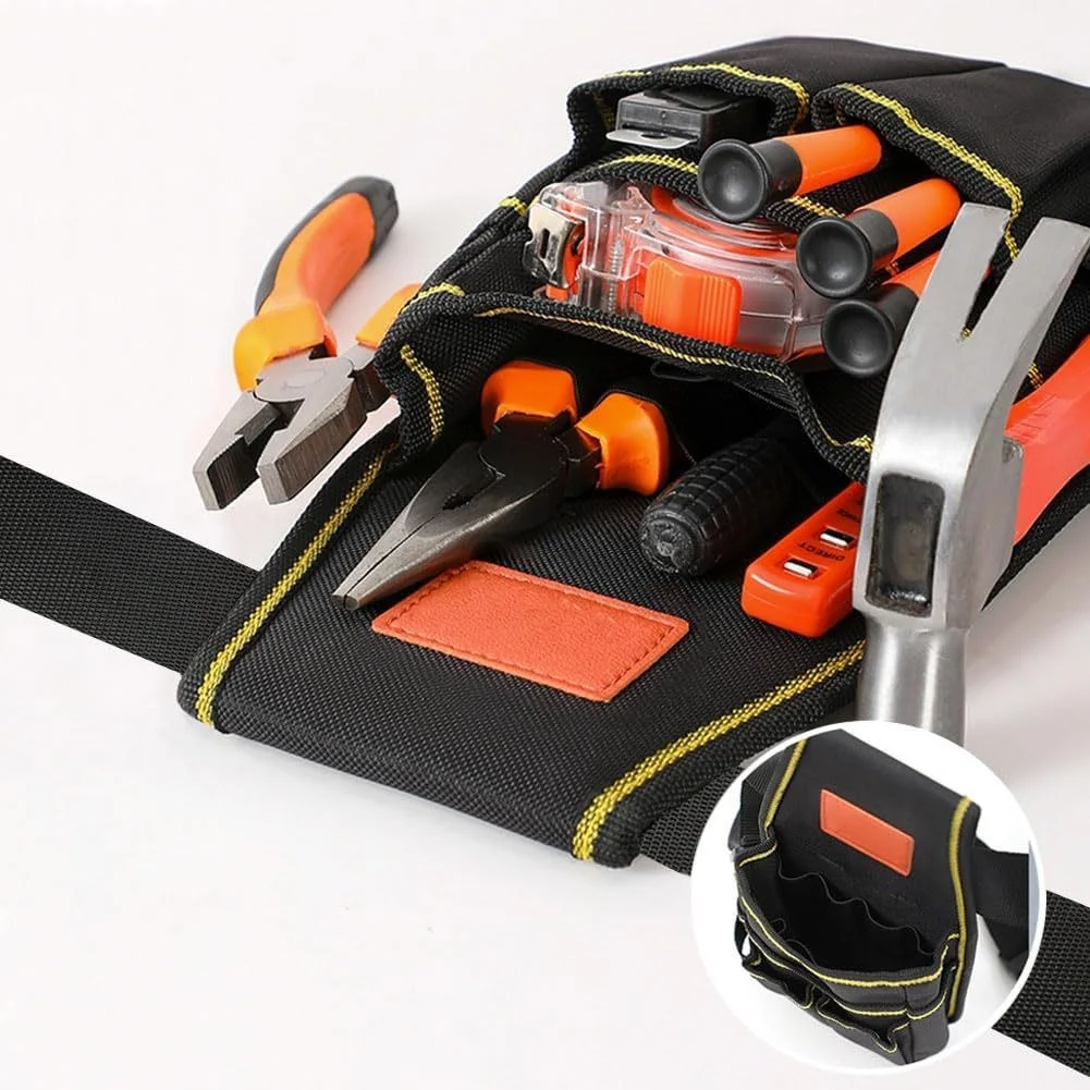 حزام أدوات متعدد الحقيبة قابل للتعديل لنجارين البناء والكهربائيين مع خياطة معززة وقماش أكسفورد