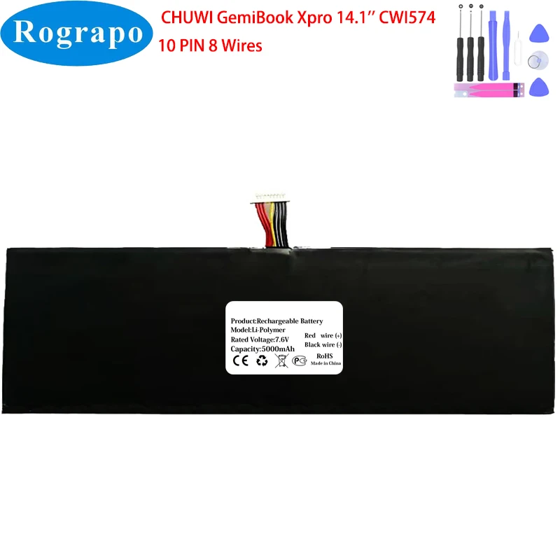 New 7.6V 5000mAh CHUWI GemiBook Xpro 14.1'' Laptop Notebook Battery 10 PIN 8 Wires