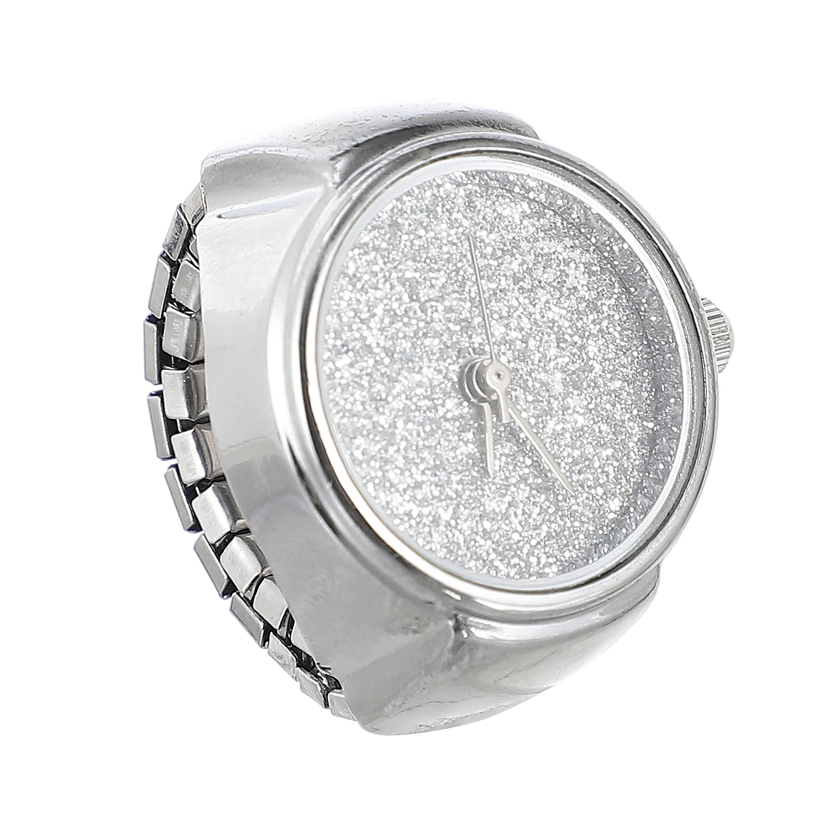 

Personality Glitter Ring Watch Rings with Clock Make up for Women Silver Alloy Gifts Man Ladies Watches