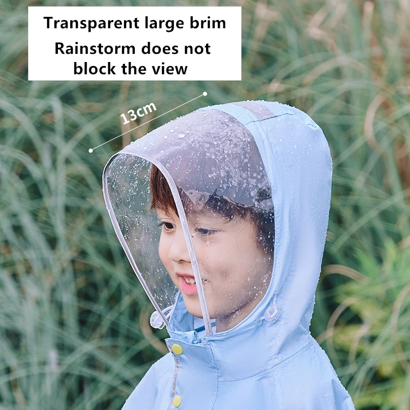 Kids Height 130-150 cm Rain Jakets Coat Autumn Winter Outerwear Waterproof Children Hooded Rain Coat Zipper Design Windbreaker