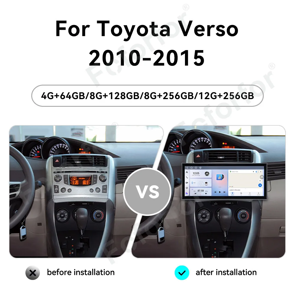 

High Definition Touch Screen Car Radio Wireless CarPlay Android 15 GPS Navigation 15.8 Inch for Toyota Verso 2010-2015 Head Unit