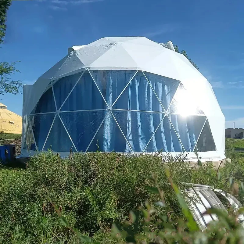 Tende a cupola Glamping di lusso all'aperto cupole in Pvc prezzo casa prefabbricata Resort Hotel casa campeggio tenda a cupola rotonda geodetica in vendita