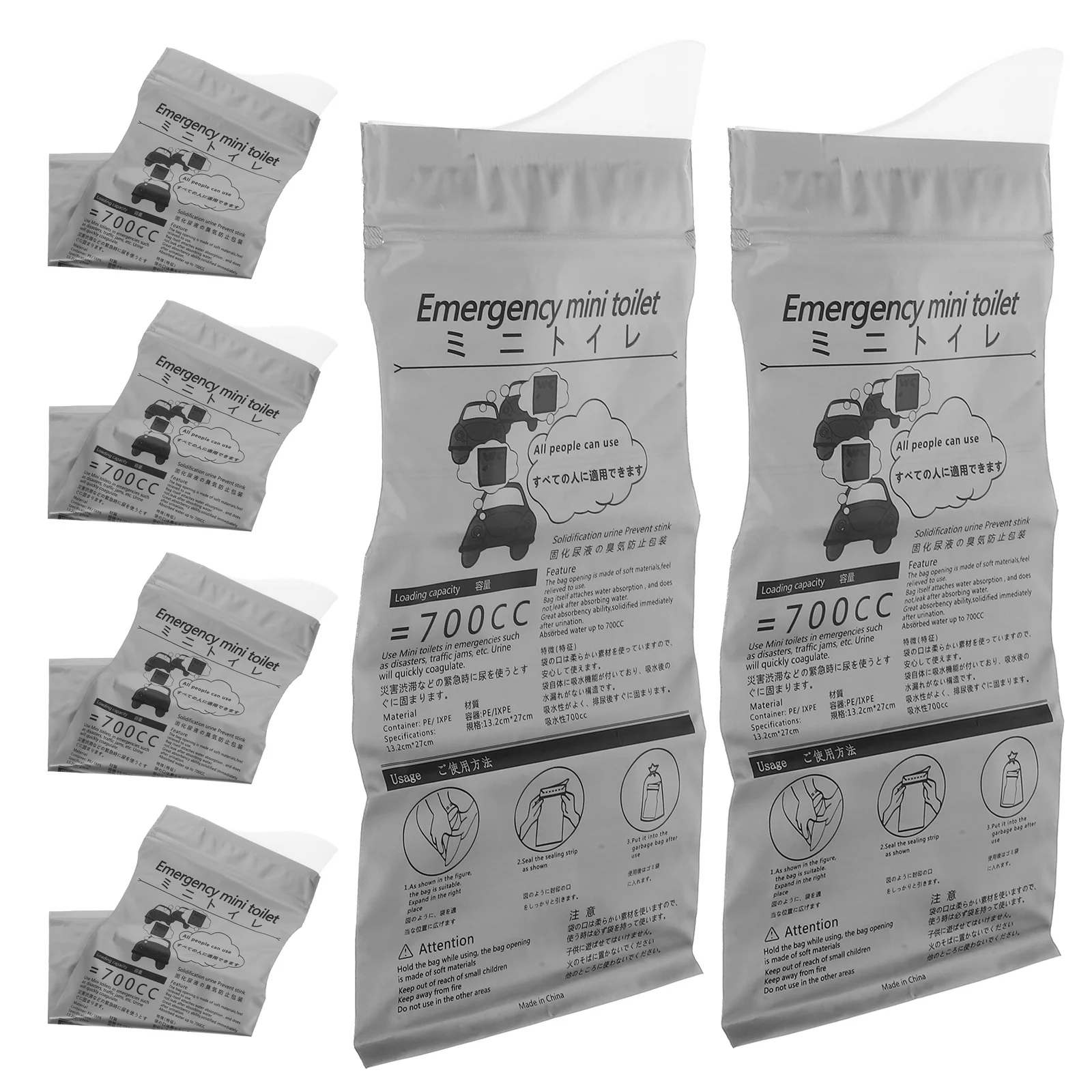 10 قطعة حقيبة مبولة الطوارئ المحمولة المتاح السفر أكياس تبول لسيارة التخييم التنزه المرور المربى للجنسين مانعة للتسرب #3