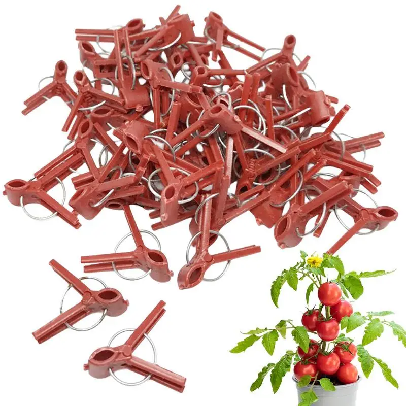 50PCS Plant Grafting Clip Plastic Gardening Tool For Cucumber Eggplant Watermelon Round Mouth Flat Mouth Anti-fall Trellis Clips