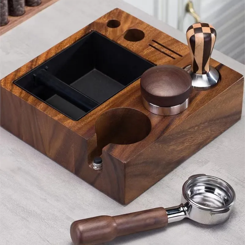 Imagem -03 - Multifuncional Espresso Knock Box Coffee Organizer Fit For Storage Tamper Distribuidor Portafilter Puck Screen