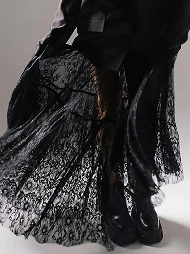 

Женская кружевная каскадная перспективная юбка с высокой талией Me Elast, осень 2024, модные женские юбки премиум-класса f