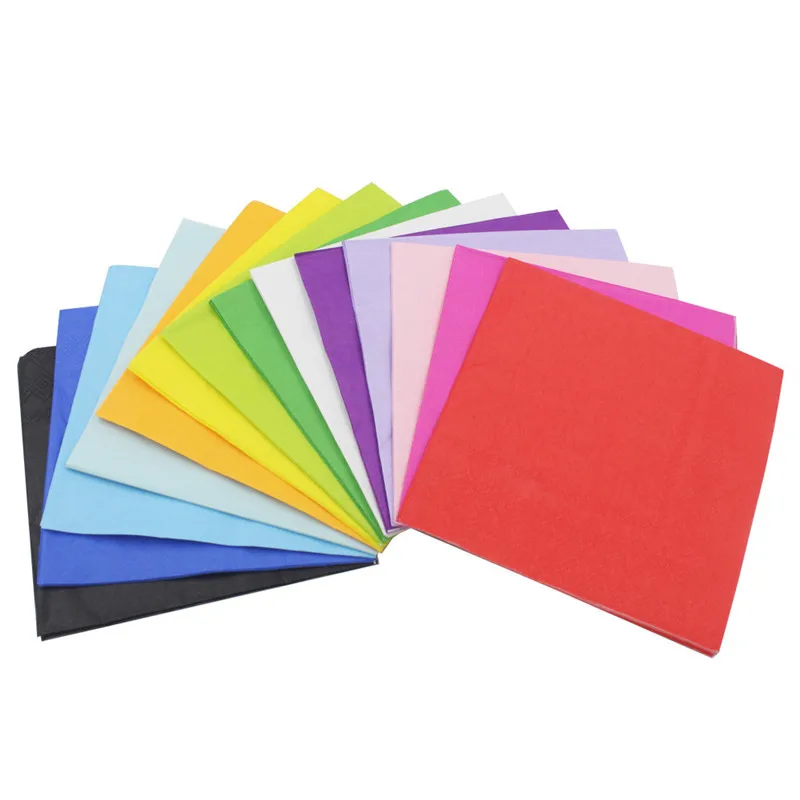 20Pcs Disposable Solid Color Table Dinner Tissue Napkins Paper Tableware For Event Party Decoration