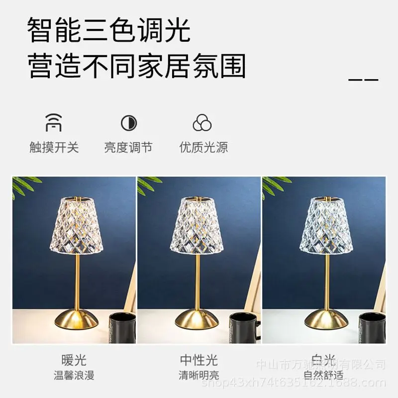 European-style touch night light rechargeable dual-purpose bedside high-end desk lamp creative night light rechargeable bedroom