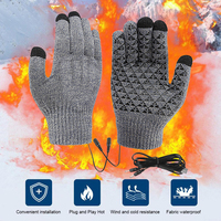 Heated Knitted Gloves USB Full Finger Gloves Non-Slip Touch Screen Gloves Thicken Thermal Knitting Mitts for Outdoor Sports