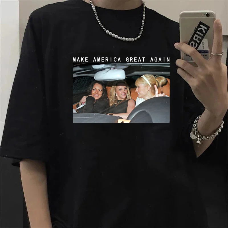 Britney Make America Great Again t shirt male japanese graphic anime vintage streetwear t-shirt couple clothes aesthetic