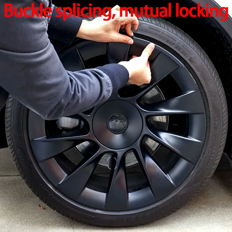 

Hub Cap Patch For Tesla Model Y 2020-2024 20 Inch & 21 Inch Wheel Protectors ABS Hubcap Stickers Accessories Auto Exterior