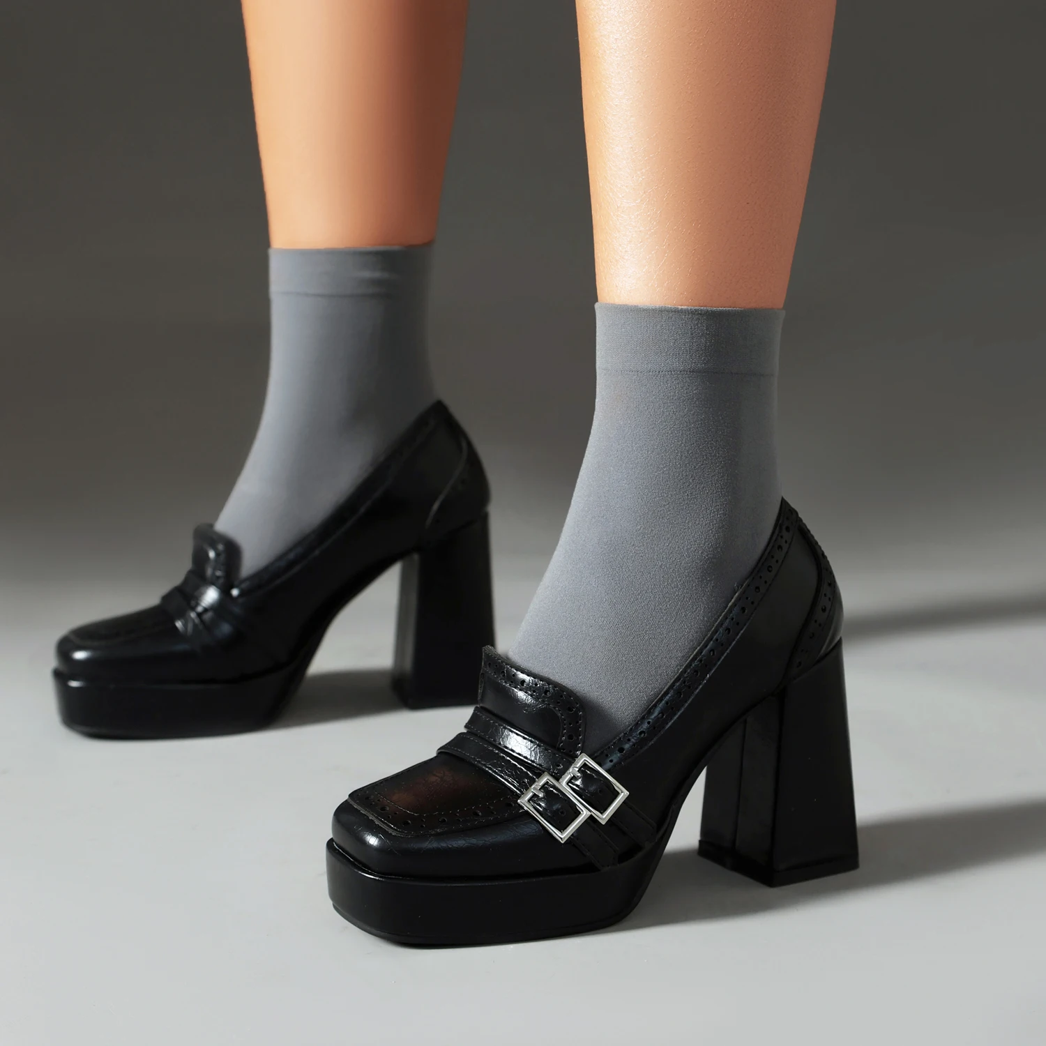 The New 2026 Fashion High Heels Single Shoe Buckle Leisure Restoring Ancient Ways High-heeled Shoes Size 34 and 43