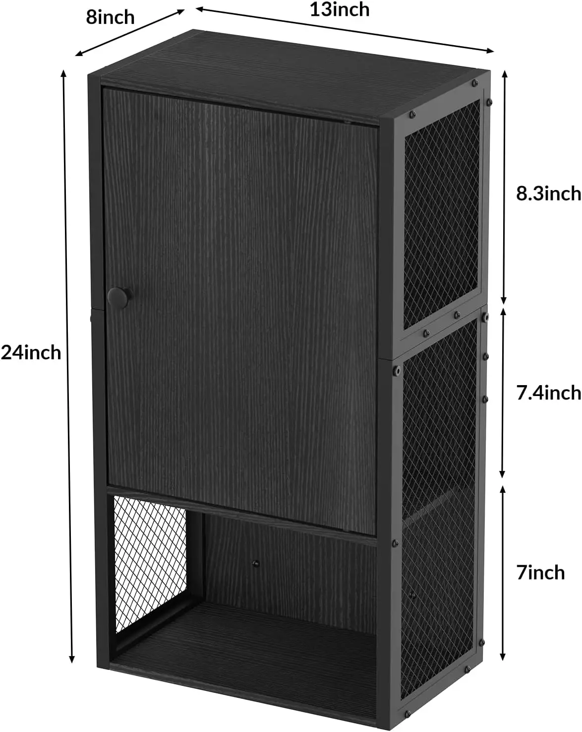 

Small Bathroom Wall Cabinet, Bathroom Storage Cabinet Wall Mounted, Black Modern Medicine Cabinet, 3-Tier Wall Mounted Storage