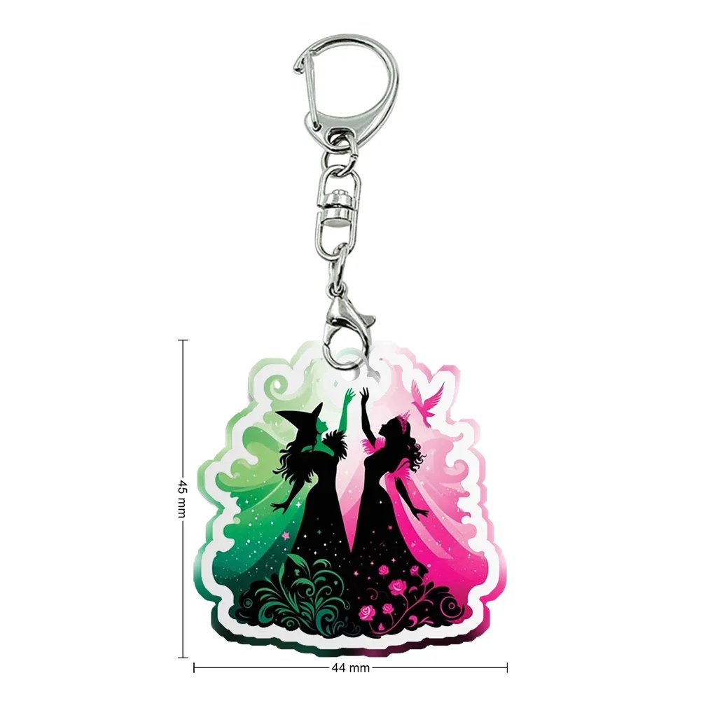 

Hot Glinda Wicked Movie Clear Keychain Acrylic Flowers And Love Keychain Transparent Acrylic Trinket For Friends Pendants
