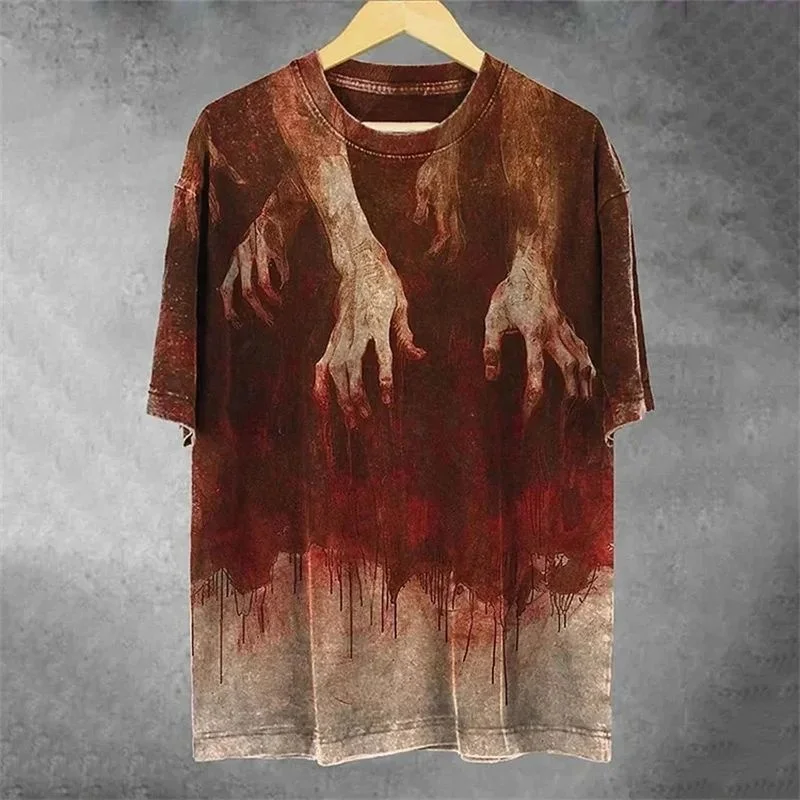 

Мужская кровавая футболка на Хэллоуин «Blood's Fine» с 3D-печатью Cleanfit Sle Женская футболка из льняного материала А-силуэта Све Другое M...