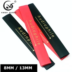 20pcs 8mm 13mm Diameter Red Black XSSH Audio YIVO PVC Code Gold Color Printing logo Arrows Heat Shrinkable Silicone Rubber Tube