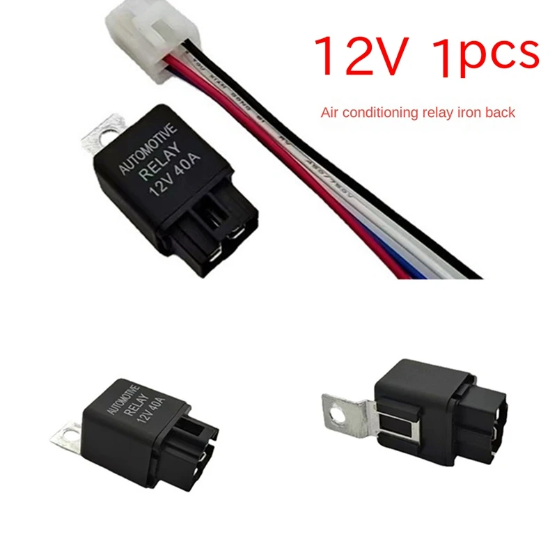 1PCS 40AMP DC Car A/C Relay Headlight Relay Fan Relay And Harness 14 AWG Wires 4PIN Automotive Relay 12V