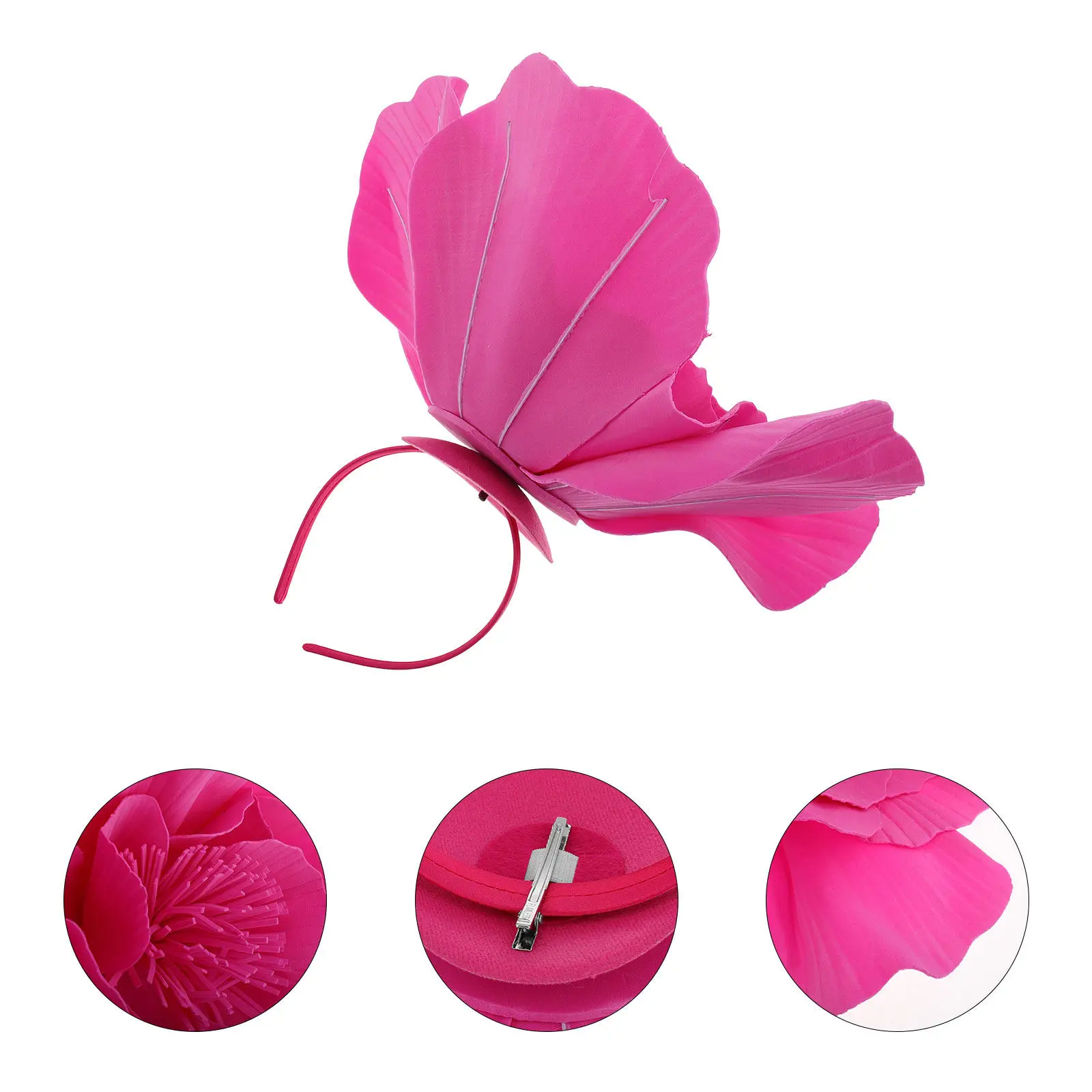 Floral Fascinator Hat Clip Large Lifelike Flower Headpiece Comfortable Lightweight Secure Fit Wedding Bridal Cocktail Tea Party