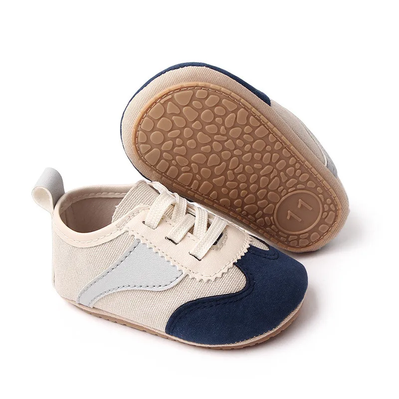 2023 New Baby Shoes Soft Rubber Sole Toddler Boys Girls Casual Shoes Sneakers Fashion Lace-up British Baby Shoes