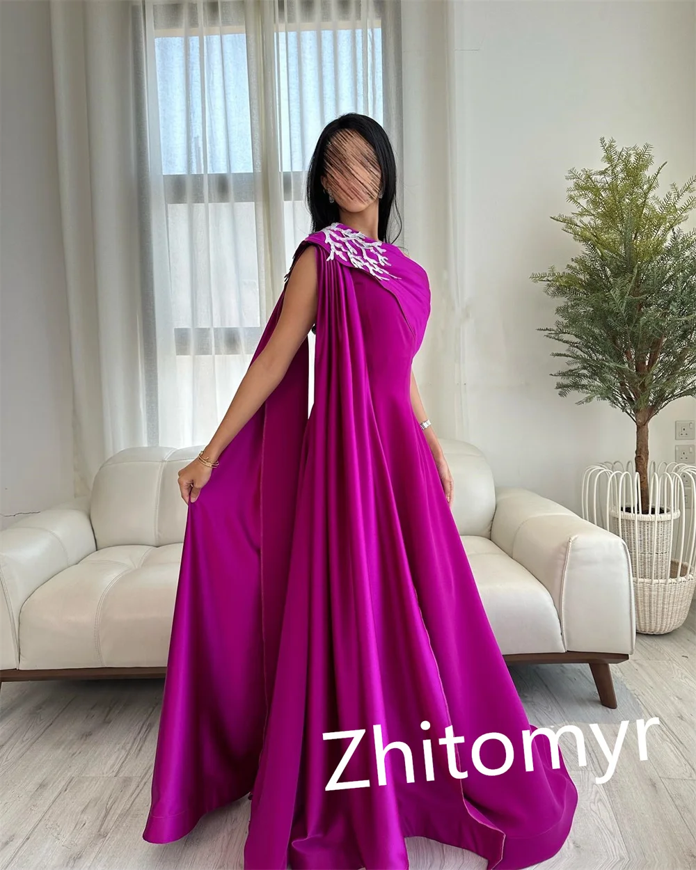 Customized Simple Prom Available  Asymmetrical One-Shoulder A-line  Dress Formal Ocassion Gown Paillette / Sequins Satin vestido