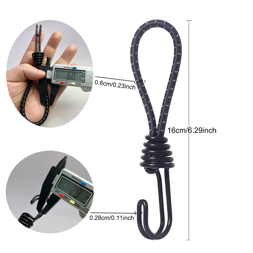 5/10Pcs Tent Elastic Rope Cord Hook Versatile Outdoor Camping Canopy Tarp Tent Fixing Cord String Carabiner Hooks Accessories
