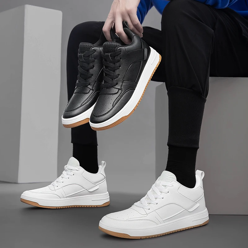 Cowhide Elevator Shoes Men Height Increase Shoes Man Lift Sneakers Heightening Fashion Sport Casual Shoes Insole 6cm Tall Shoes