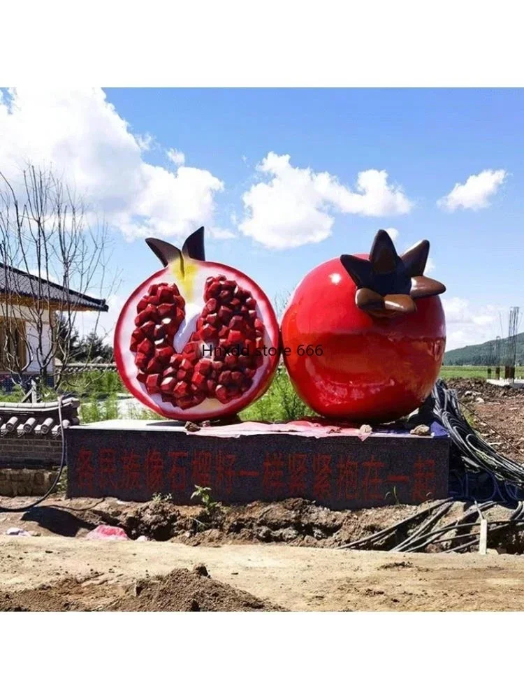 Fruit pomegranate sculpture large model fruit painted sculpture jewelry
