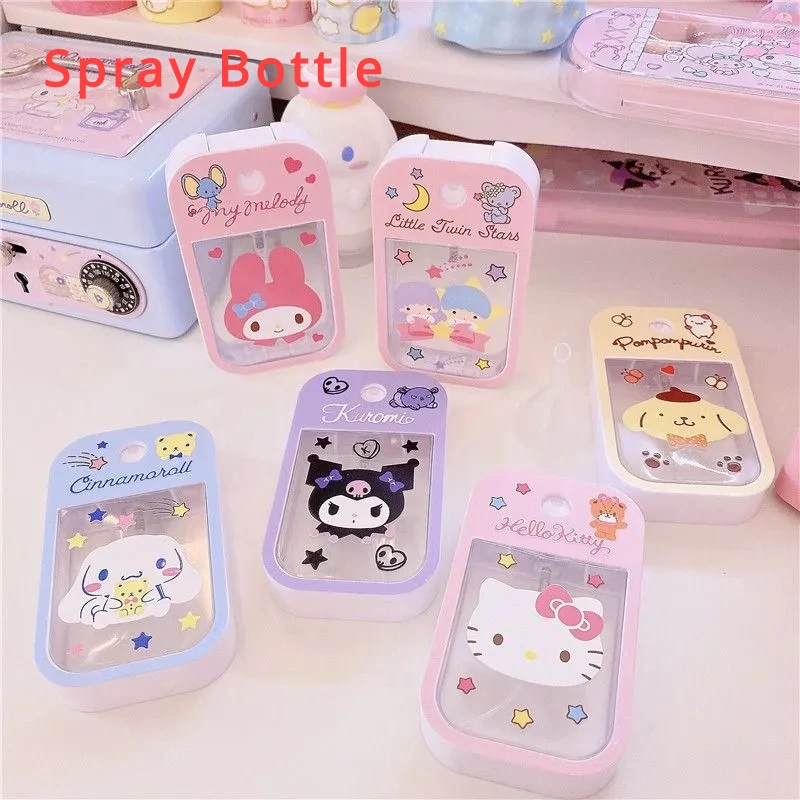 Kawaii Hello Kitty Perfume Spray Bottle Sanrio Kuromi Travel Portable Lotion Bottling My Melody Cinnamoroll Press Bottled Girls